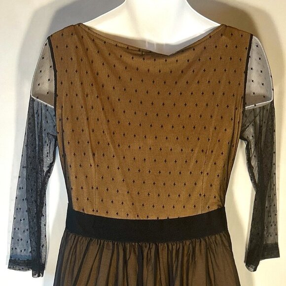 Miusol NWT SZ XL Black Polka Dot Mesh Formal Maxi Prom Mother of the Bride Black - Picture 8 of 15